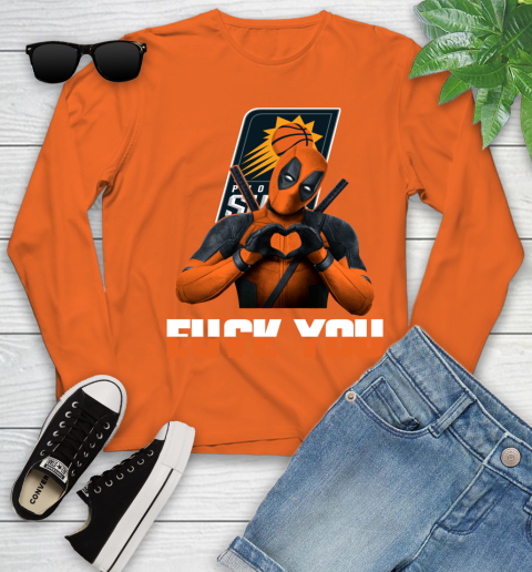NBA Phoenix Suns Deadpool Love You Fuck You Basketball Sports Youth Long Sleeve 3