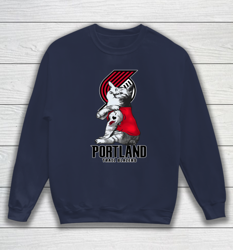 NBA Basketball My Cat Loves Portland Trail Blazers Sweatshirt 2