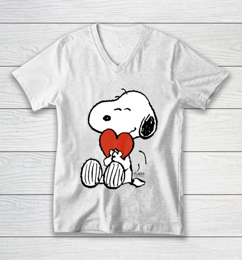 Peanuts Snoopy Heart Valentine V-Neck T-Shirt