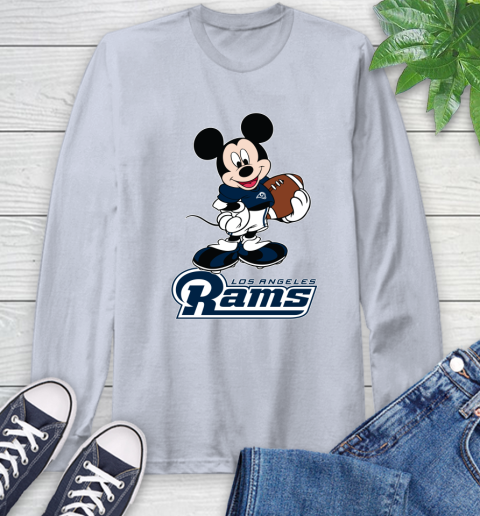 NFL Football Los Angeles Rams Cheerful Mickey Mouse Shirt Long Sleeve T-Shirt 6