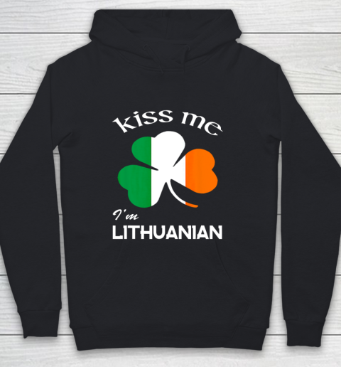 Kiss Me I m Lithuanian Shamrock Lithuania St Patrick s Day Youth Hoodie