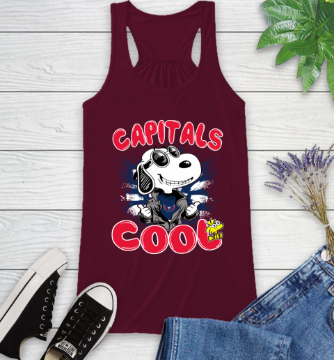 NHL Hockey Washington Capitals Cool Snoopy Shirt Racerback Tank - Image 3