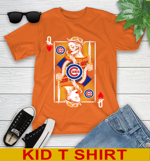 MLB Baseball Chicago Cubs The Queen Of Hearts Card Shirt Youth T-Shirt 8
