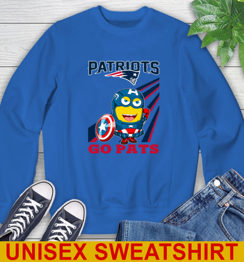 NFL Football New England Patriots Captain America Marvel Avengers Minion Shirt Sweatshirt 23