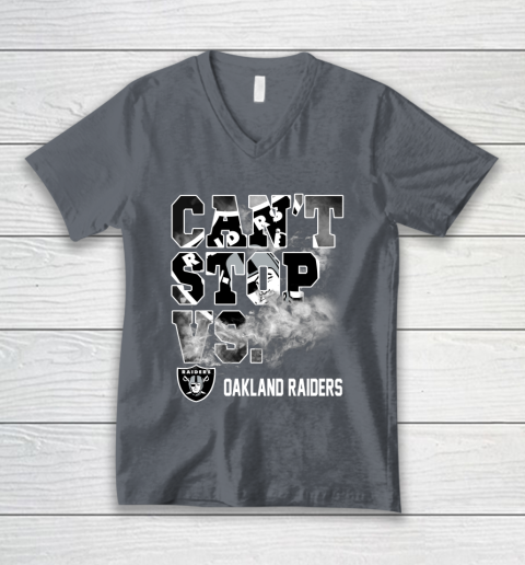 NFL Oakland Raiders Can't Stop Vs V-Neck T-Shirt 4