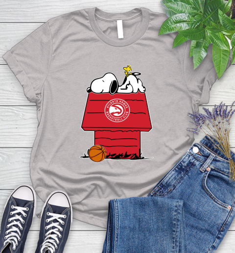 Atlanta Hawks NBA Basketball Snoopy Woodstock The Peanuts Movie Women's T-Shirt 10
