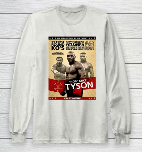 Iron Mike Tyson Boxing Long Sleeve T Shirt Tee For Sports