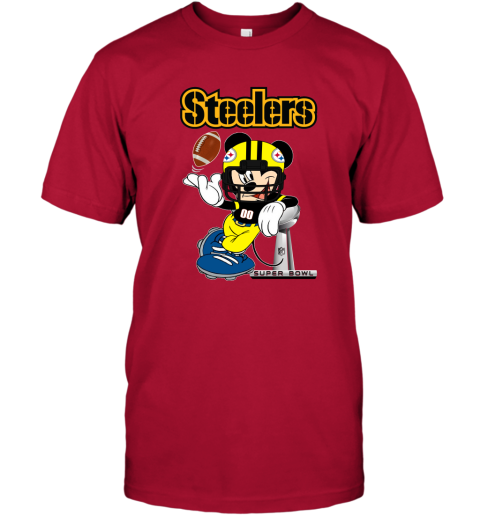 NFL Pittsburgh Steelers Mickey Mouse Disney Super Bowl Football T Shirt  Youth T-Shirt