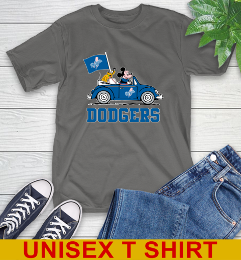 MLB Baseball Los Angeles Dodgers Pluto Mickey Driving Disney Shirt T-Shirt 8