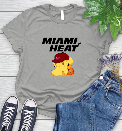 NBA Pikachu Basketball Sports Miami Heat Women's T-Shirt 10
