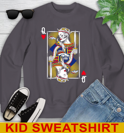 NFL Football Denver Broncos The Queen Of Hearts Card Shirt Youth Sweatshirt 5