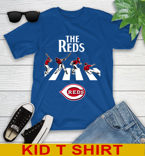 MLB Baseball Cincinnati Reds The Beatles Rock Band Shirt Youth T-Shirt 10