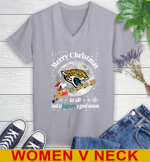 Jacksonville Jaguars Merry Christmas To All And To Jaguars A Good Season NFL Football Sports Women's V-Neck T-Shirt 4