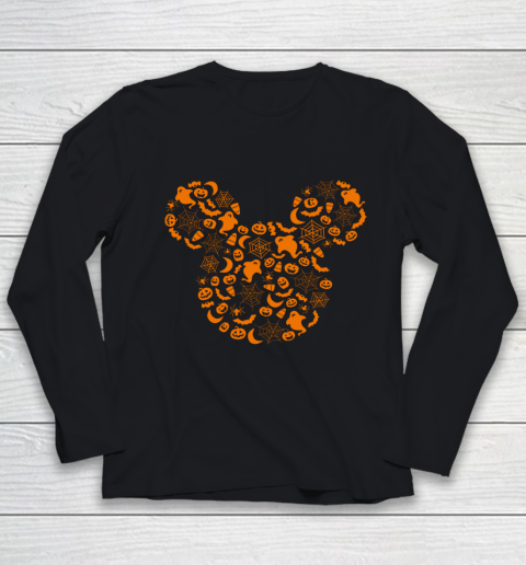 Disney Mickey Mouse Halloween Silhouette Long Sleeve T Shirt.QWSGT4UPCM Youth Long Sleeve