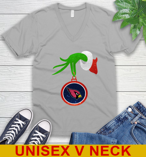 Arizona Cardinals Grinch Merry Christmas NFL Football V-Neck T-Shirt 4