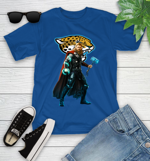NFL Thor Avengers Endgame Football Jacksonville Jaguars Youth T-Shirt 9