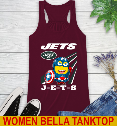NFL Football New York Jets Captain America Marvel Avengers Minion Shirt Racerback Tank 2