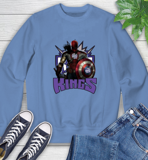 Sacramento Kings NBA Basketball Captain America Thor Spider Man Hawkeye Avengers Sweatshirt 11