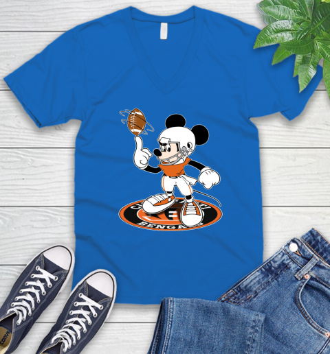 NFL Football Cincinnati Bengals Cheerful Mickey Disney Shirt V-Neck T-Shirt 6