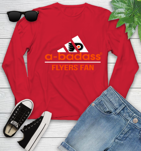 NHL A Badass Philadelphia Flyers Fan Adidas Hockey Sports Youth Long Sleeve 11