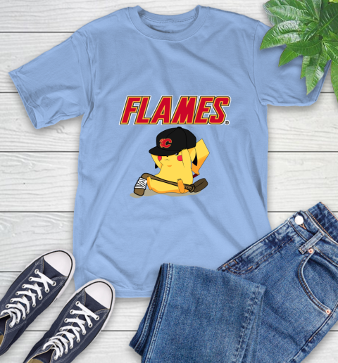 NHL Pikachu Hockey Sports Calgary Flames T-Shirt 11