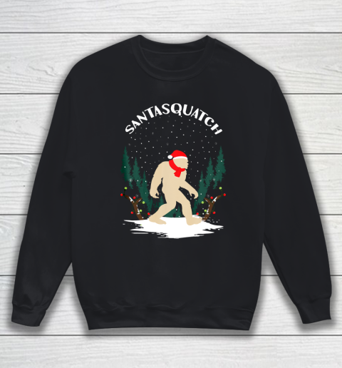 Santasquatch Sasquatch Funny Bigfoot Christmas Santa Hat And Sweatshirt