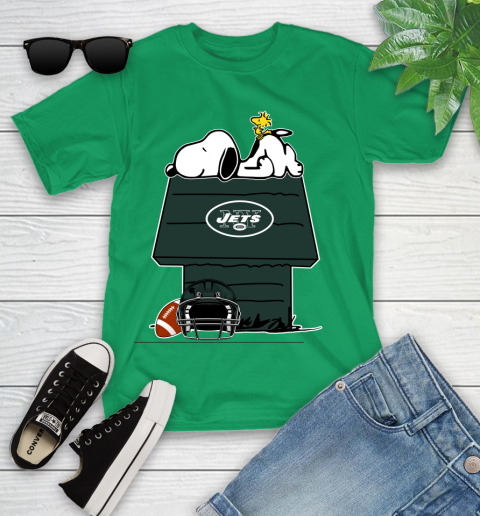New York Jets NFL Football Snoopy Woodstock The Peanuts Movie Youth T-Shirt 6