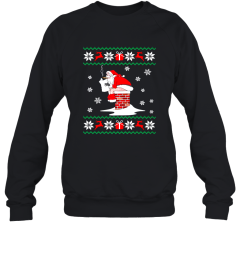 Santa Pooping Down Chimney Christmas Sweater Sweatshirt