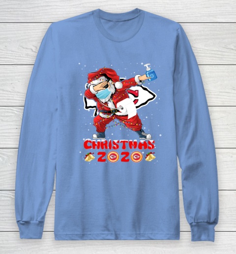 Kansas City Chiefs Funny Santa Claus Dabbing Christmas 2020 NFL Long Sleeve T-Shirt 8