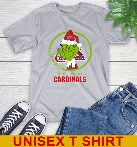 St.Louis Cardinals MLB Christmas Grinch I Hate People But I Love My  Favorite Baseball Team T-Shirt