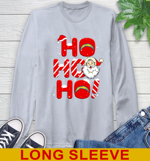 Los Angeles Chargers NFL Football Ho Ho Ho Santa Claus Merry Christmas Shirt Long Sleeve T-Shirt 6