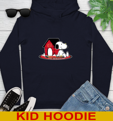 NHL Hockey Calgary Flames Snoopy The Peanuts Movie Shirt Youth Hoodie 4