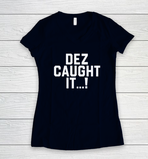 Dallas Cowboys Dez Caught Women's V-Neck T-Shirt 2