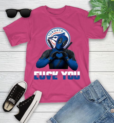 MLB Toronto Blue Jays Deadpool Love You Fuck You Baseball Sports Youth T-Shirt 26