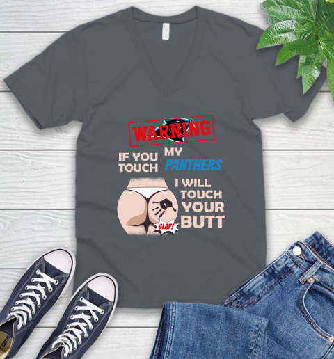 Buffalo Bills NFL Football Warning If You Touch My Team I Will Touch My Butt V-Neck T-Shirt 4