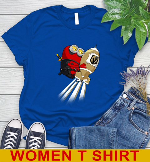 NHL Hockey Vegas Golden Knights Deadpool Minion Marvel Shirt Women's T-Shirt 10