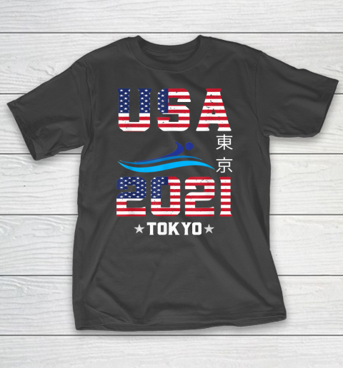 Swimming American Flag  Tokyo Olympic 2021 for USA Team T-Shirt