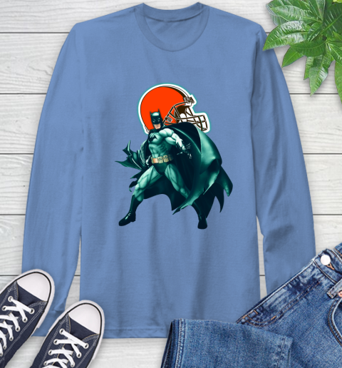 NFL Batman Football Sports Cleveland Browns Long Sleeve T-Shirt 11