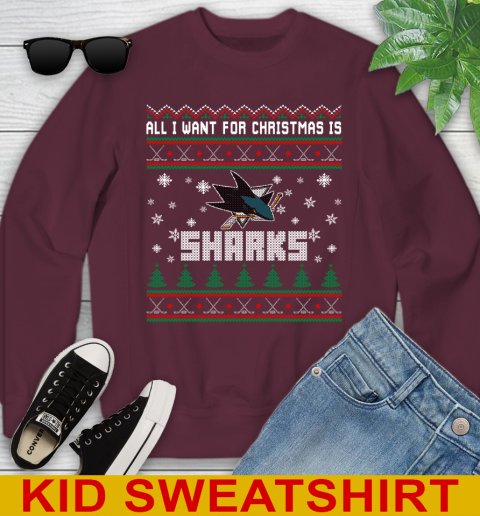 San Jose Sharks NHL Hockey All I Want For Christmas Is My Team Sports 112