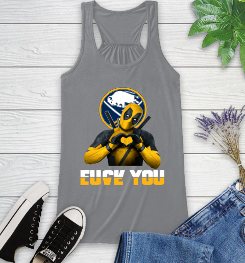 NHL Buffalo Sabres Deadpool Love You Fuck You Hockey Sports Racerback Tank 4