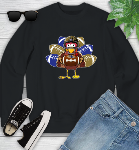 Baltimore Ravens Turkey Thanksgiving Day Youth Sweatshirt 2