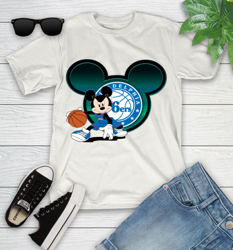 NBA Philadelphia 76ers Mickey Mouse Disney Basketball Youth T-Shirt