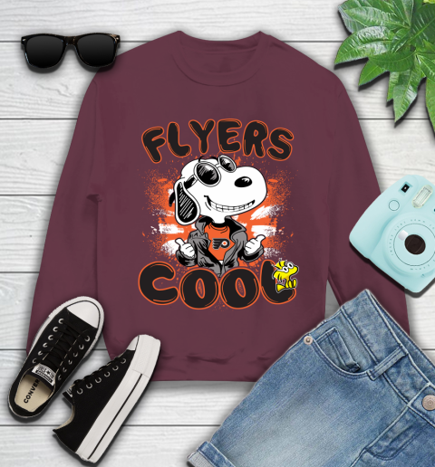 NHL Hockey Philadelphia Flyers Cool Snoopy Shirt Youth Sweatshirt 3