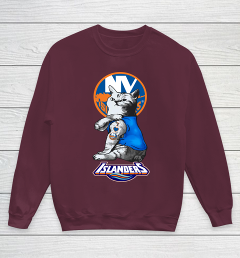 NHL My Cat Loves New York Islanders Hockey Youth Sweatshirt 4