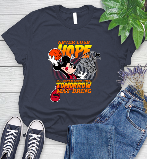 Portland Trail Blazers NBA Basketball Mickey Disney Never Lose Hope Women's T-Shirt 14