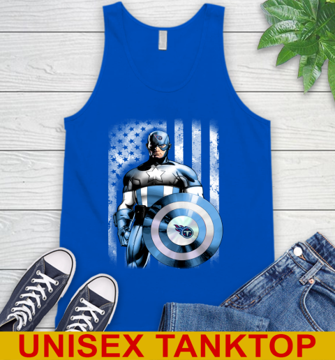 Tennessee Titans NFL Football Captain America Marvel Avengers American Flag Shirt Tank Top 4