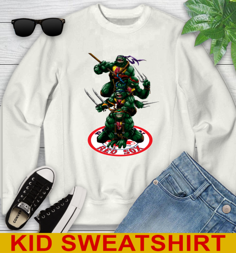 MLB Baseball Boston Red Sox Teenage Mutant Ninja Turtles Shirt Youth Sweatshirt