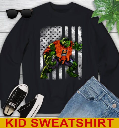 Phoenix Suns Hulk Marvel Avengers NBA Basketball American Flag Youth Sweatshirt