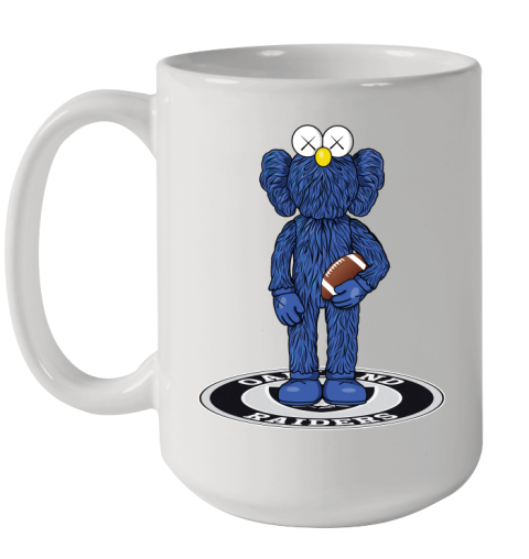 NFL Football Oakland Raiders Kaws Bff Blue Figure Shirt Ceramic Mug 15oz