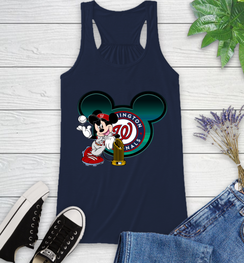 MLB Washington Nationals The Commissioner's Trophy Mickey Mouse Disney Racerback Tank 12